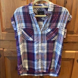 Rails button down sleeveless top